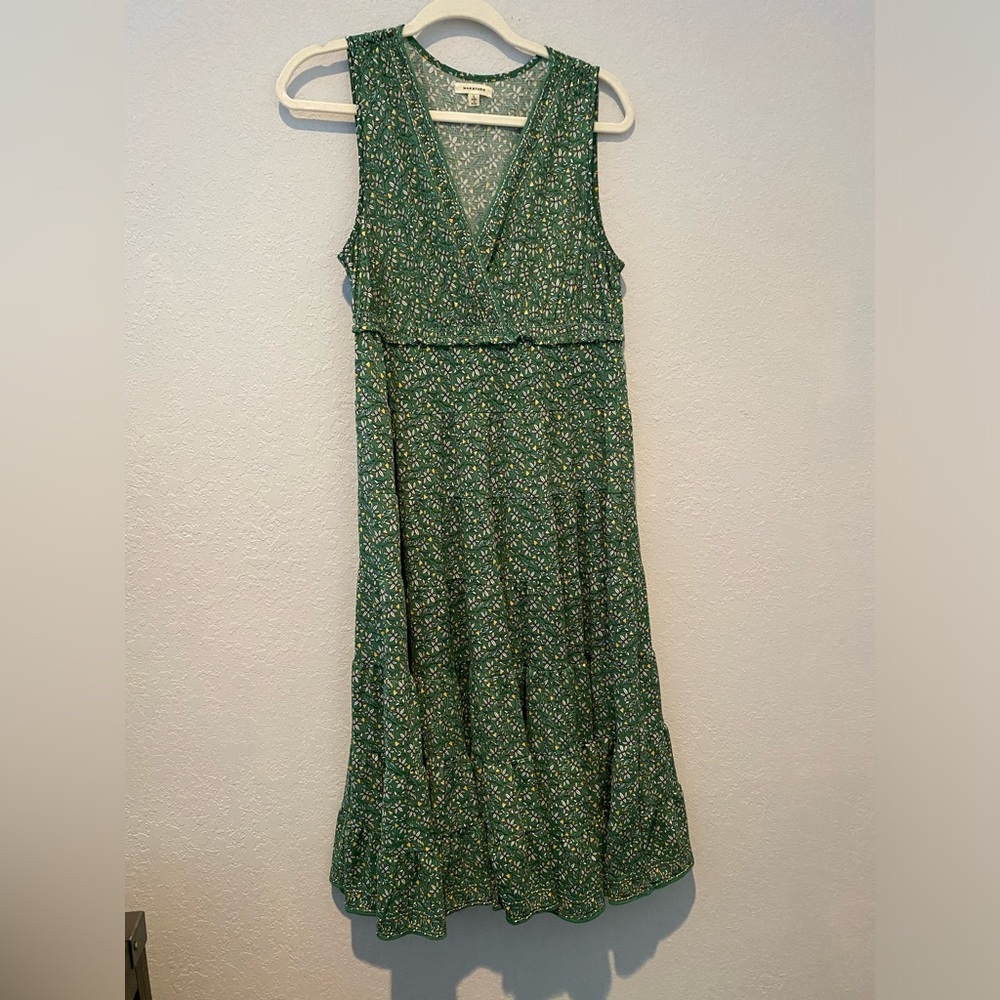 MAX STUDIO Surplice Sleeveless Textured Jersey Midi Dress